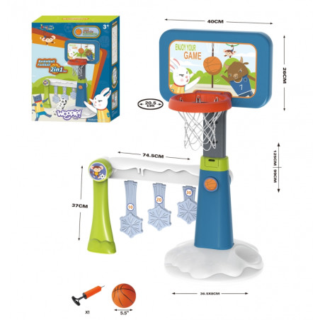 WOOPIE rinkinys 2in1 krepšinio futbolo vartai + kamuolys + pompa WOOPIE rinkinys 2in1 krepšinio futbolo vartai + kamuolys + pompa