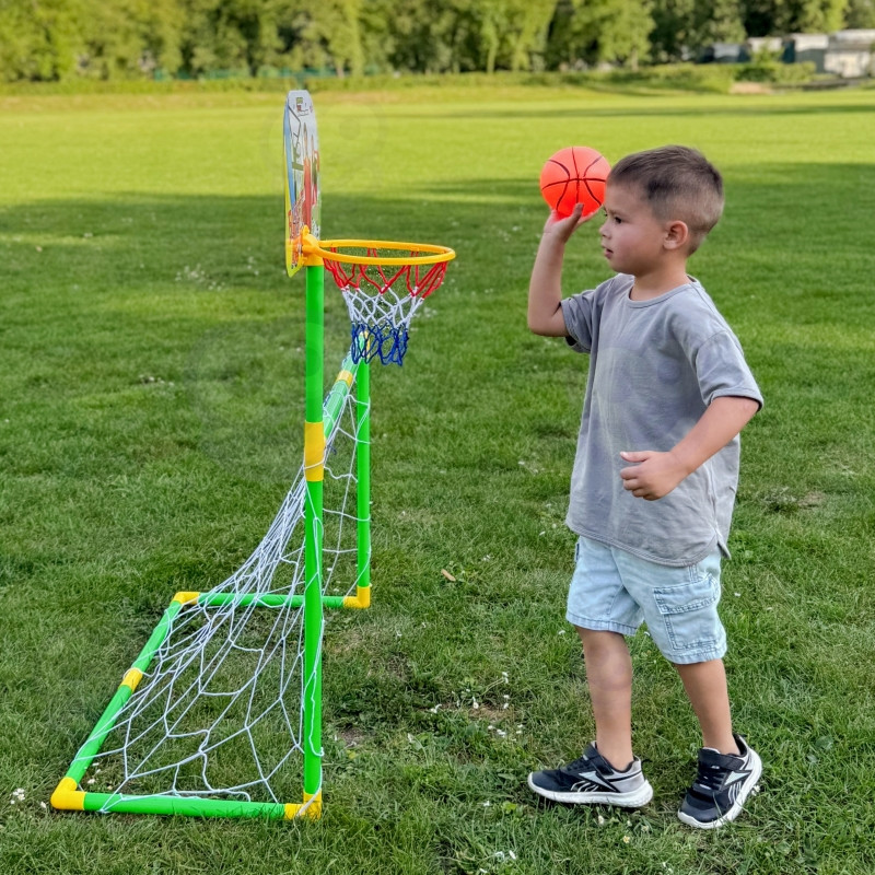 WOOPIE rinkinys 2in1 krepšinio futbolo vartai + kamuoliukai