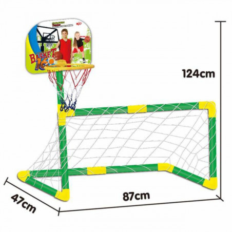 WOOPIE rinkinys 2in1 krepšinio futbolo vartai + kamuoliukai WOOPIE rinkinys 2in1 krepšinio futbolo vartai + kamuoliukai