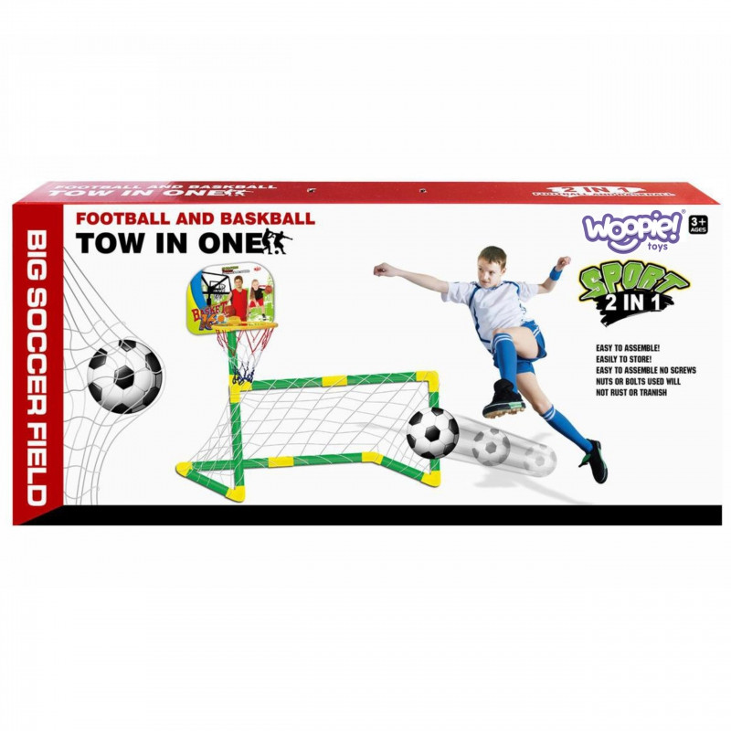 WOOPIE rinkinys 2in1 krepšinio futbolo vartai + kamuoliukai