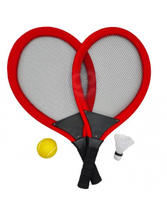 WOOPIE didelės badmintono teniso raketės vaikams + kamuoliuko smiginis