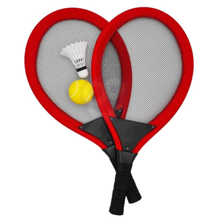 WOOPIE didelės badmintono teniso raketės vaikams + kamuoliuko smiginis WOOPIE didelės badmintono teniso raketės vaikams + kamuoliuko smiginis