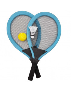 WOOPIE didelės badmintono teniso raketės vaikams + kamuoliuko smiginis