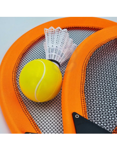 WOOPIE didelės badmintono teniso raketės vaikams + kamuoliuko smiginis 2