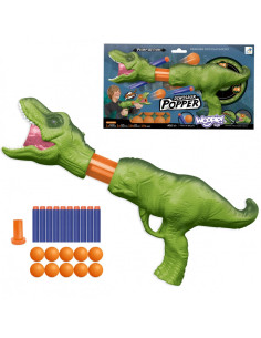 WOOPIE Pistolet na Piłki Kulki Piankowe i Strzałki Wyrzutnia Automatyczna Dinozaur 22 el.