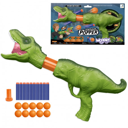 WOOPIE Ball Gun putplasčio kamuoliukai ir smiginis automatinis dinozaurų paleidimo įrenginys 22 vnt. WOOPIE Ball Gun putplasčio kamuoliukai ir smiginis automatinis dinozaurų paleidimo įrenginys 22 vnt.