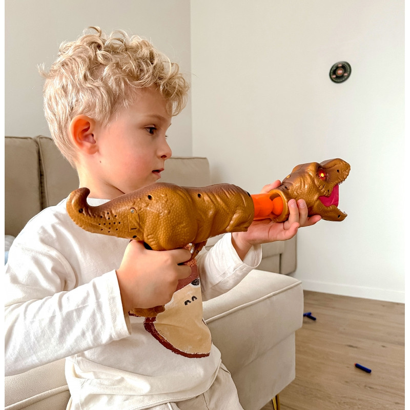 WOOPIE Ball Gun putplasčio kamuoliukai ir smiginis automatinis dinozaurų paleidimo įrenginys 22 vnt.