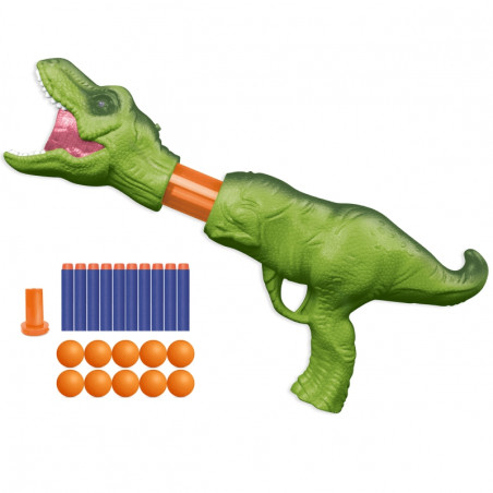WOOPIE Ball Gun putplasčio kamuoliukai ir smiginis automatinis dinozaurų paleidimo įrenginys 22 vnt. WOOPIE Ball Gun putplasčio kamuoliukai ir smiginis automatinis dinozaurų paleidimo įrenginys 22 vnt.
