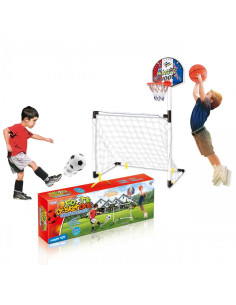 WOOPIE rinkinys 2in1 krepšinio futbolo vartai + kamuoliukai