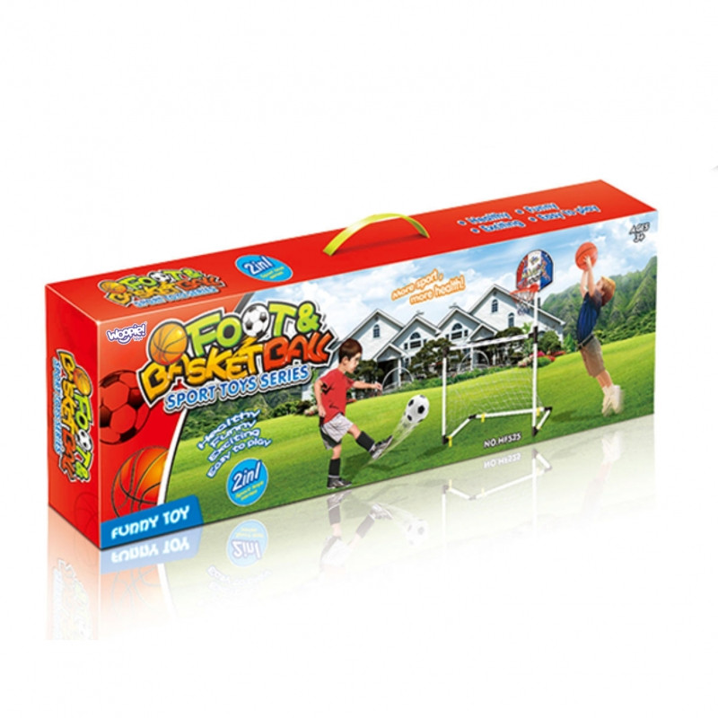 WOOPIE rinkinys 2in1 krepšinio futbolo vartai + kamuoliukai