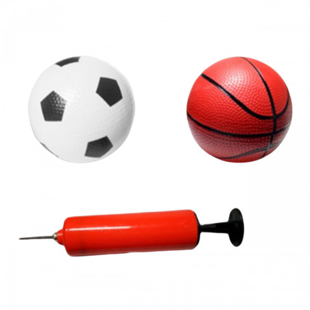 WOOPIE rinkinys 2in1 krepšinio futbolo vartai + kamuoliukai ir pompa WOOPIE rinkinys 2in1 krepšinio futbolo vartai + kamuoliukai ir pompa