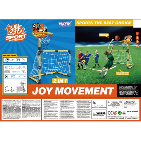 WOOPIE rinkinys 2in1 krepšinio futbolo vartai + kamuoliukai ir pompa WOOPIE rinkinys 2in1 krepšinio futbolo vartai + kamuoliukai ir pompa
