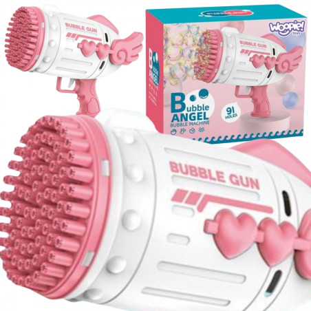 WOOPIE burbulinis pistoletas 91 skylė rožinė WOOPIE burbulinis pistoletas 91 skylė rožinė