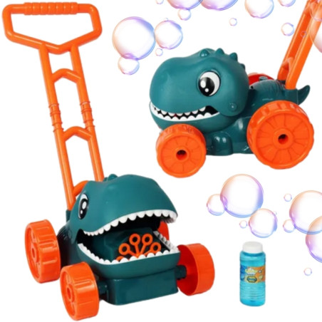 WOOPIE Dino sodo vejapjovė muilo burbuliukams dinozauras + skystis WOOPIE Dino sodo vejapjovė muilo burbuliukams dinozauras + skystis