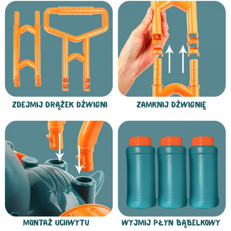 WOOPIE Dino sodo vejapjovė muilo burbuliukams dinozauras + skystis