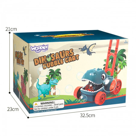 WOOPIE Dino sodo vejapjovė muilo burbuliukams dinozauras + skystis WOOPIE Dino sodo vejapjovė muilo burbuliukams dinozauras + skystis