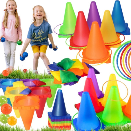 WOOPIE Set Garden Game 3in1 Target Throw Cones Hoops Bags 30 vnt. WOOPIE Set Garden Game 3in1 Target Throw Cones Hoops Bags 30 vnt.
