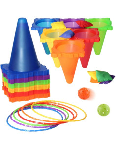 WOOPIE Set Garden Game 3in1 Target Throw Cones Hoops Bags 30 vnt. 2