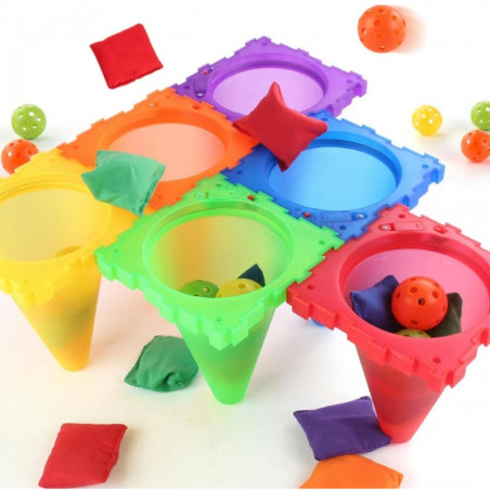WOOPIE Set Garden Game 3in1 Target Throw Cones Hoops Bags 30 vnt. WOOPIE Set Garden Game 3in1 Target Throw Cones Hoops Bags 30 vnt.