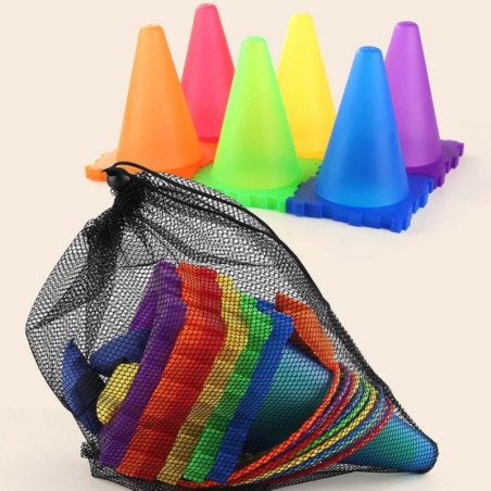 WOOPIE Set Garden Game 3in1 Target Throw Cones Hoops Bags 30 vnt. WOOPIE Set Garden Game 3in1 Target Throw Cones Hoops Bags 30 vnt.