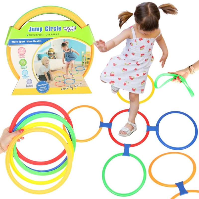 WOOPIE Hopscotch šokinėjimo rinkinys žiedai lankeliai 10 vnt