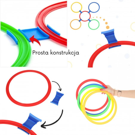 WOOPIE Hopscotch šokinėjimo rinkinys žiedai lankeliai 10 vnt WOOPIE Hopscotch šokinėjimo rinkinys žiedai lankeliai 10 vnt