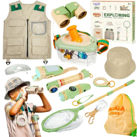 WOOPIE Discovery Little Explorer rinkinys Žiūronai Kompasas Vabzdžių tinklas Drugeliai Žibintuvėlis WOOPIE Discovery Little Explorer rinkinys Žiūronai Kompasas Vabzdžių tinklas Drugeliai Žibintuvėlis