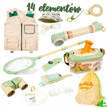 WOOPIE Discovery Little Explorer rinkinys Žiūronai Kompasas Vabzdžių tinklas Drugeliai Žibintuvėlis WOOPIE Discovery Little Explorer rinkinys Žiūronai Kompasas Vabzdžių tinklas Drugeliai Žibintuvėlis
