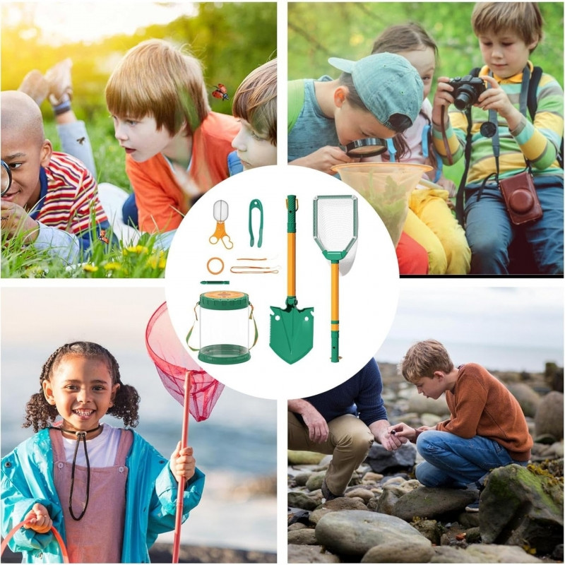 WOOPIE Discovery Little Nature Explorer rinkinys Vabzdžių tinklas drugeliai Žuvų konteineris
