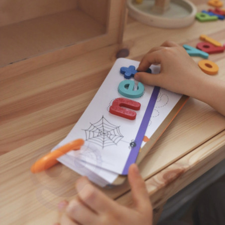 TOOKY TOY Montessori abėcėlės dėlionė Raidžių, žodžių, gyvūnų mokymasis 57 vnt.