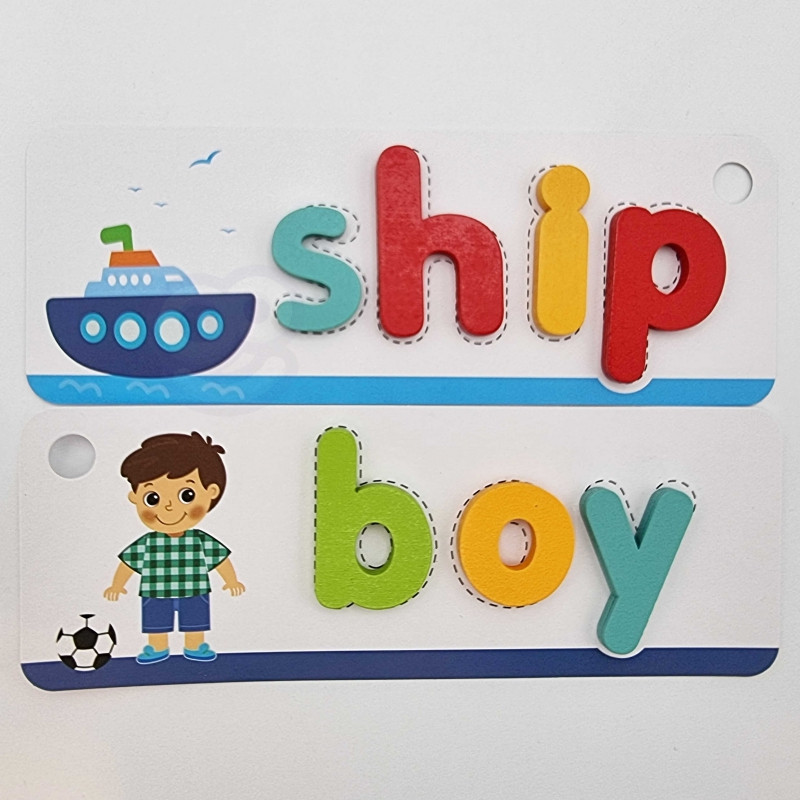 TOOKY TOY Montessori abėcėlės dėlionė Raidžių, žodžių, gyvūnų mokymasis 57 vnt.