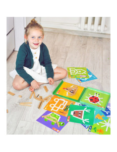 TOOKY TOY Dėlionės Loginis žaidimas Dėlionės Magnetiniai kaladėlės vaikams 49 vnt. 2