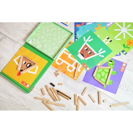 TOOKY TOY Dėlionės Loginis žaidimas Dėlionės Magnetiniai kaladėlės vaikams 49 vnt.