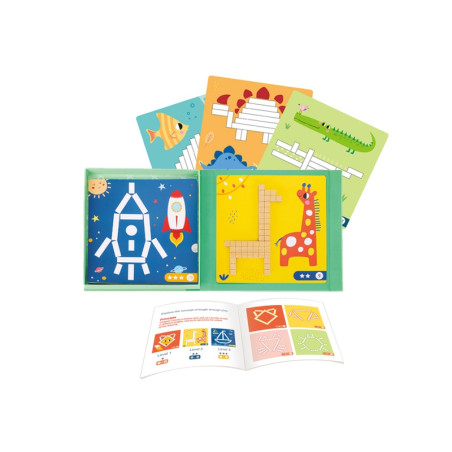 TOOKY TOY Dėlionės Loginis žaidimas Dėlionės Magnetiniai kaladėlės vaikams 49 vnt.