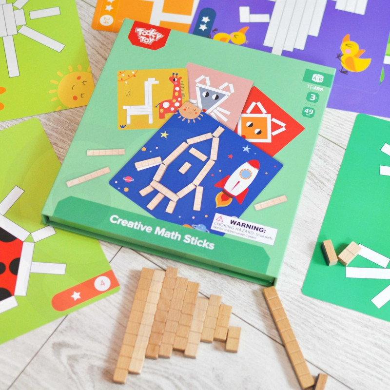 TOOKY TOY Dėlionės Loginis žaidimas Dėlionės Magnetiniai kaladėlės vaikams 49 vnt.