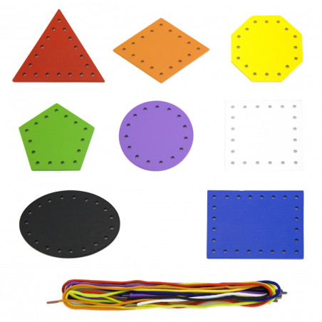 Деревянные фигуры VIGA для плетения и шнуровки по методу Монтессори