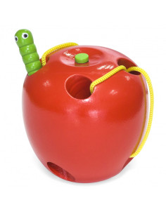 VIGA Деревянный переплетающийся лабиринт, обучающий червь в яблоке Монтессори 2