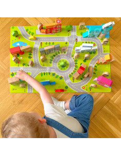 CLASSIC WORLD mediniai kaladėlės „Statyk miestą“, 120 detalių 2