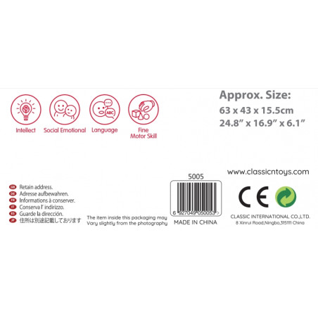 CLASSIC WORLD mediniai kaladėlės „Statyk miestą“, 120 detalių