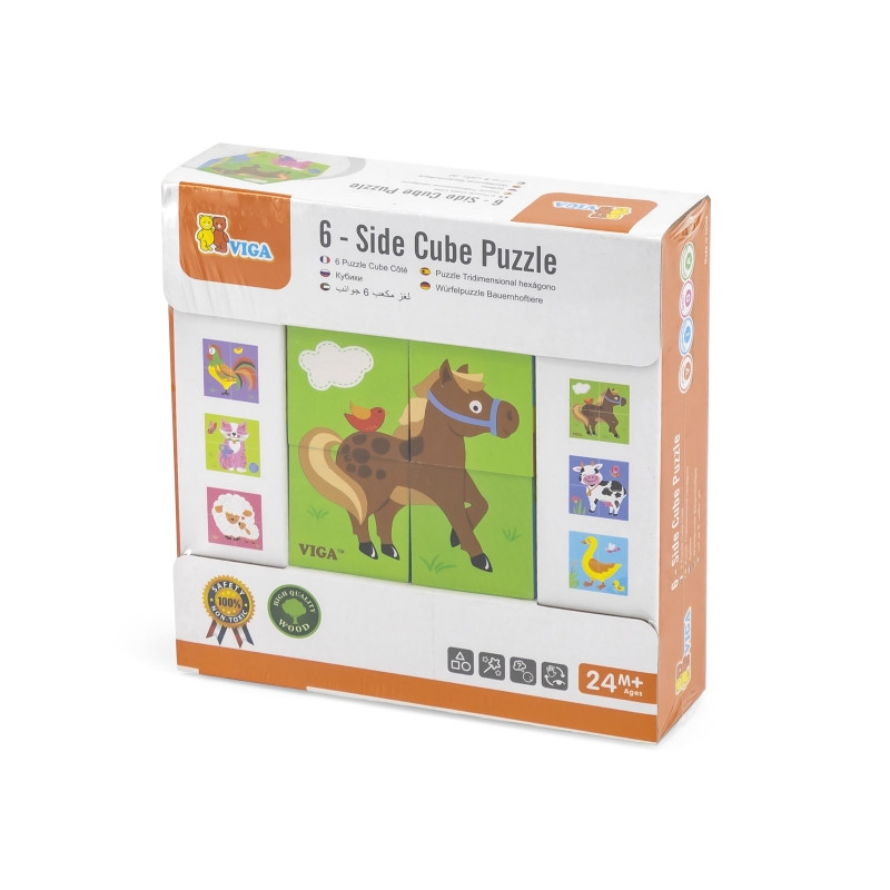 VIGA medinis dėlionės ūkis 4 kaladėlės