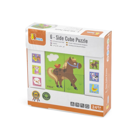 VIGA medinis dėlionės ūkis 4 kaladėlės