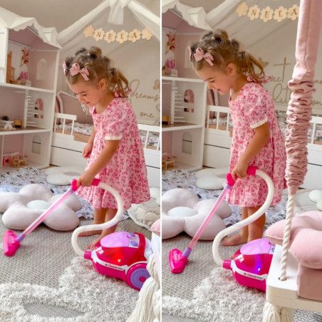 WOOPIE vaikškas dulkių siurblys su siurbimo funkcija, rožinis