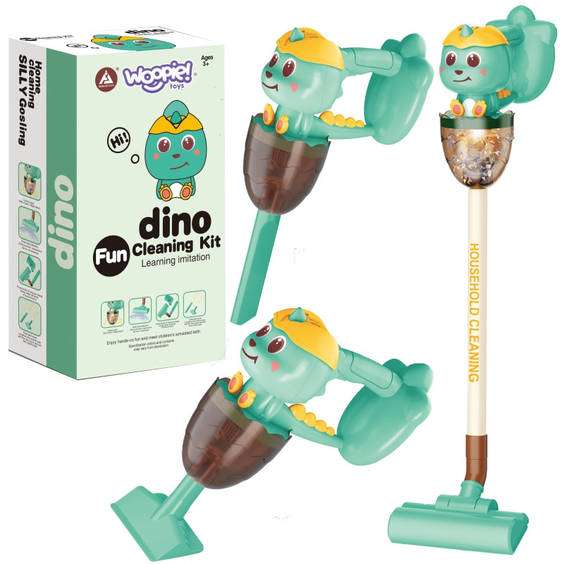 WOOPIE interaktyvus Dino dulkių siurblys su siurbimo, garso bei šviesos funkcijomis