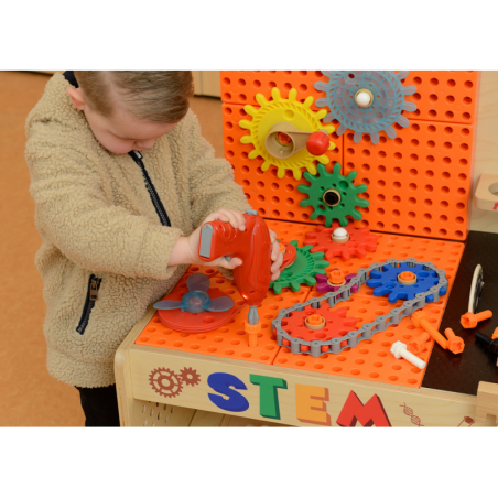 MASTERKIDZ XXL Montessori STEM medinės dirbtuvės su įrankiais MASTERKIDZ XXL Montessori STEM medinės dirbtuvės su įrankiais
