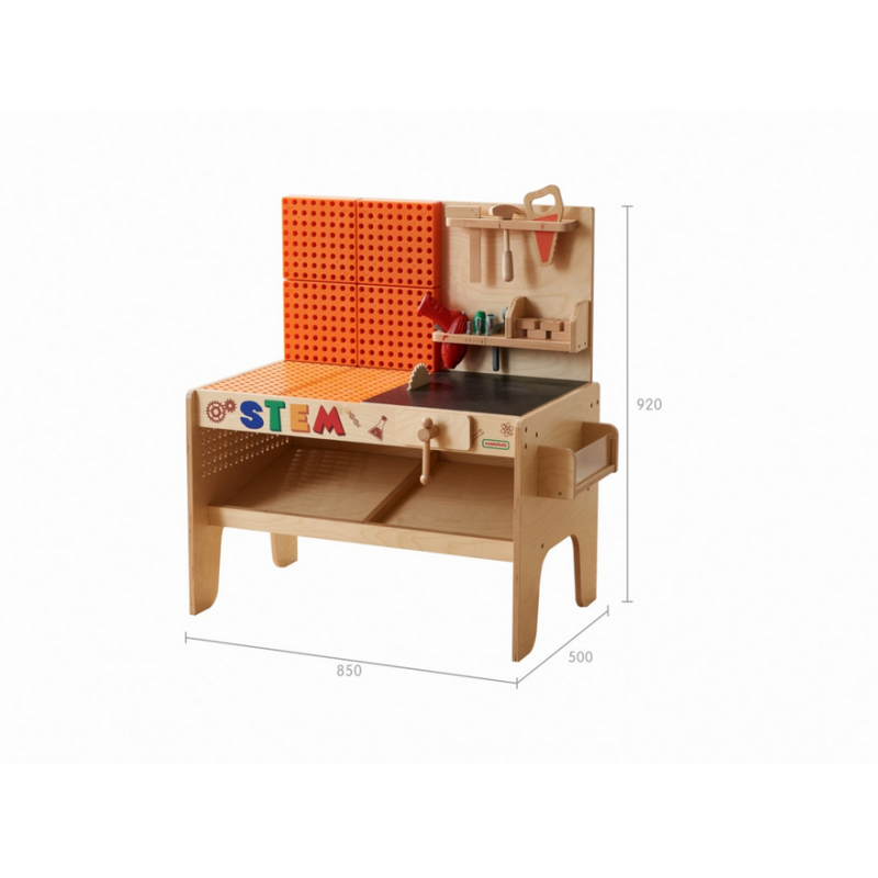MASTERKIDZ XXL Montessori STEM medinės dirbtuvės su įrankiais