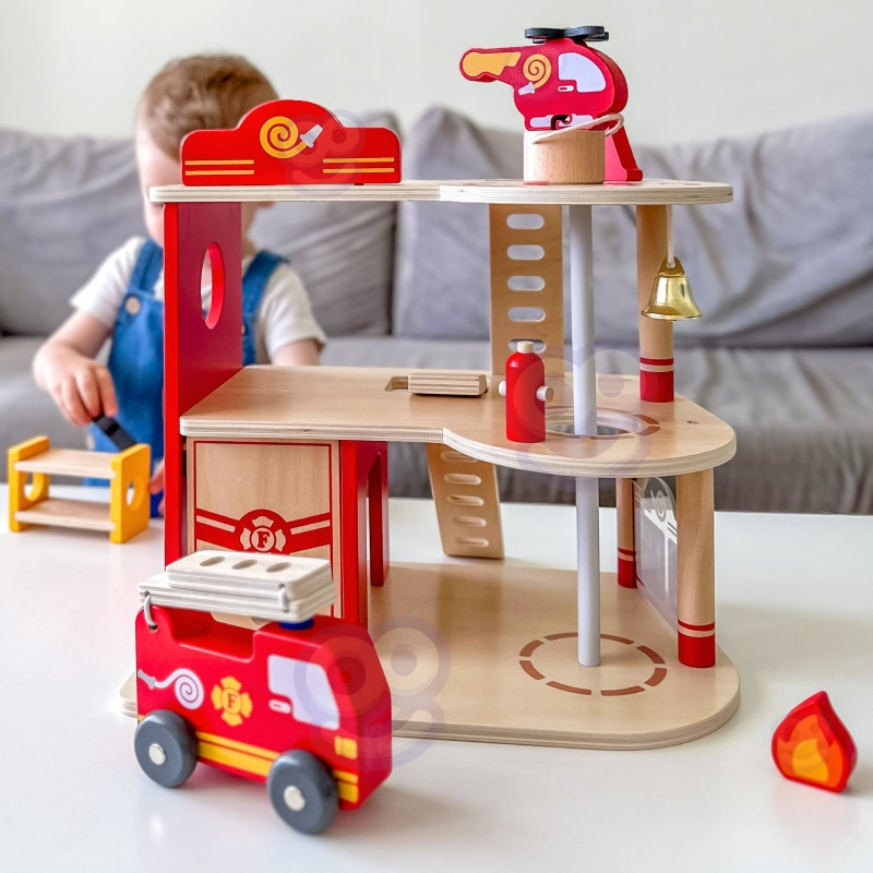 VIGA Деревянный пожарный комплект для гаража, 14 предметов