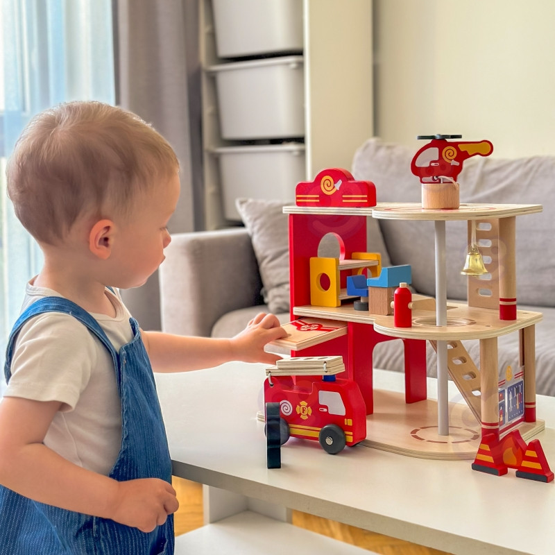 VIGA Деревянный пожарный комплект для гаража, 14 предметов