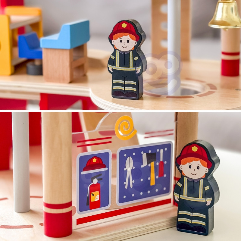 VIGA Деревянный пожарный комплект для гаража, 14 предметов