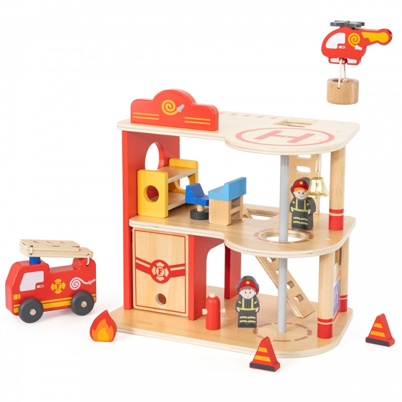 VIGA Деревянный пожарный комплект для гаража, 14 предметов