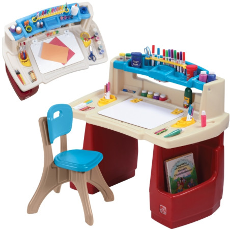 STEP2 Rašomasis stalas su kėde Delux edukacinis meno kampelis STEP2 Rašomasis stalas su kėde Delux edukacinis meno kampelis